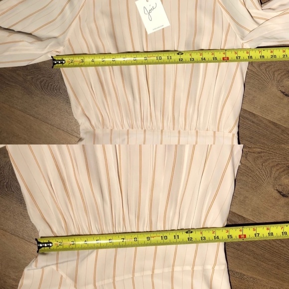 $466 JOIE GABISA ASYMMETRIC STRIPED VOILE DRESS PASTEL PINK 6 M - Picture 12 of 14